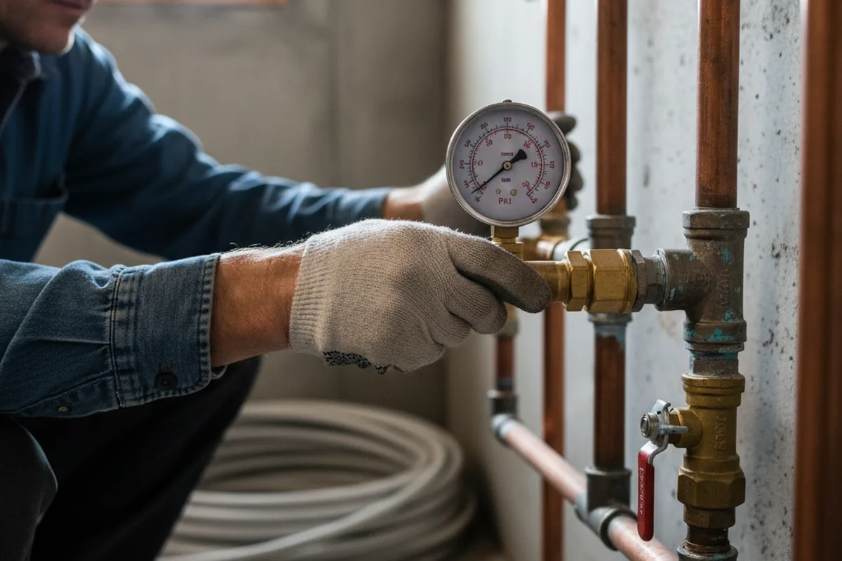 Pressure testing a repaired line during Water Line Repair in Jenkinsville